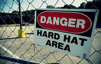 Danger Hard Hat Area Sign - General Contracting Services by Wes Allen Construction, Elm Grove, WI